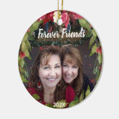 Forever vrienden dichter dan zuster Floral Wreater Keramisch Ornament (Links)