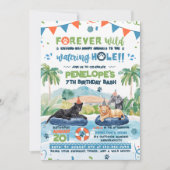 Forever Wild Animals Pool Party Verjaardag Kaart (Voorkant)