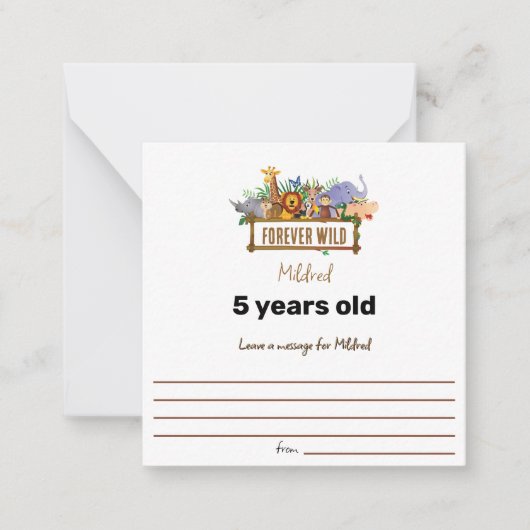 Forever Wild Birthday Wishes Noteer Kaart Notitiekaartje (Voorkant)