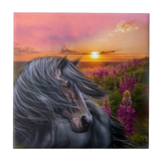 Forever Wild Black Horse Tegeltje
