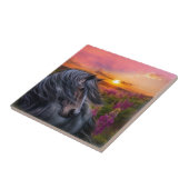 Forever Wild Black Horse Tegeltje (Zijkant)