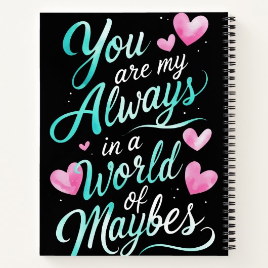 Forever Words" Romantisch citaat Notitieboek (Achterkant)