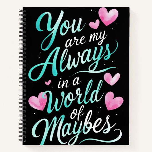 Forever Words" Romantisch citaat Notitieboek (Voorkant)