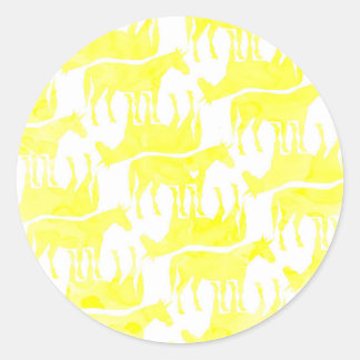 Forever Yellow Unicorn Ronde Sticker