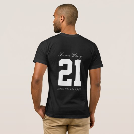 Forever Young 21st 50th Birthday in 2017 Funny Age T-shirt (Achterkant volledig)