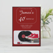 "Forever Young" 40ste verjaardag uitnodiging voor  (Staand voorkant)