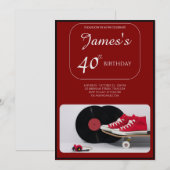 "Forever Young" 40ste verjaardag uitnodiging voor  (Voorkant / Achterkant)