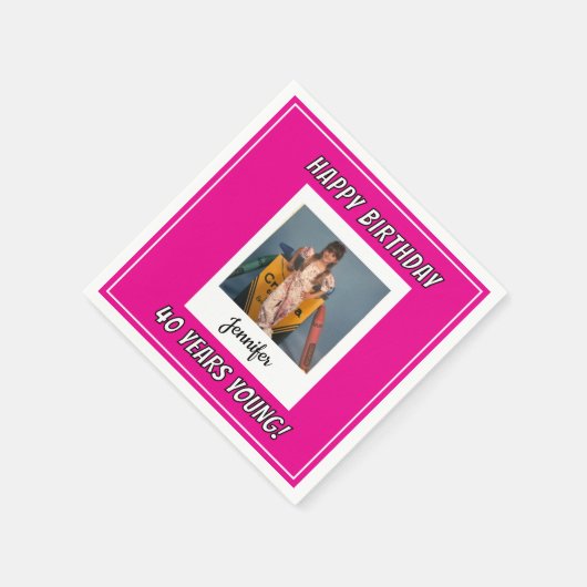 Forever Young  Fotoverjaardag Servet (Hoek)