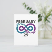 Forever Young Leap Year Verjaardag Leapling Briefkaart (Staand voorkant)