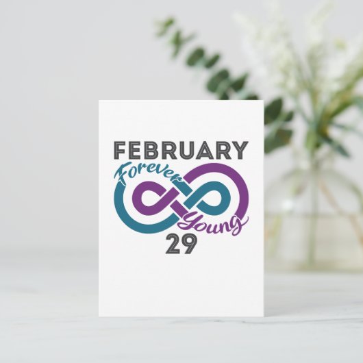 Forever Young Leap Year Verjaardag Leapling Briefkaart (Staand voorkant)