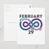 Forever Young Leap Year Verjaardag Leapling Briefkaart (Voorkant / Achterkant)