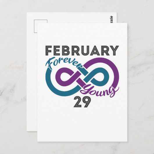 Forever Young Leap Year Verjaardag Leapling Briefkaart (Voorkant / Achterkant)