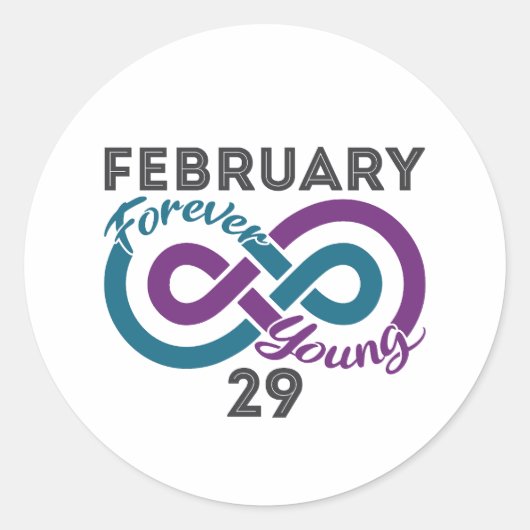 Forever Young Leap Year Verjaardag Leapling Ronde Sticker (Voorkant)