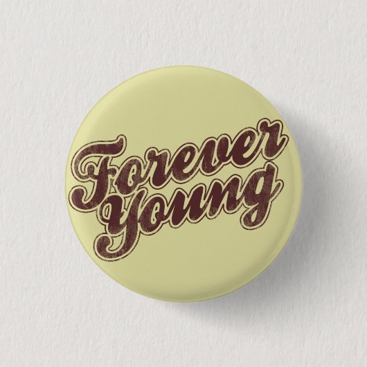 Forever Young Retro Flair Ronde Button 3,2 Cm (Voorkant)