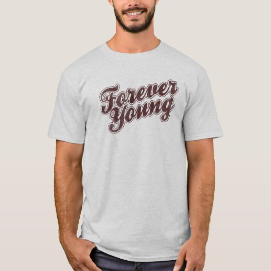 Forever Young Retro jaren 80 Grafische Pop Cultuur T-shirt (Voorkant)