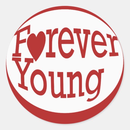 Forever Young Ronde Sticker (Voorkant)