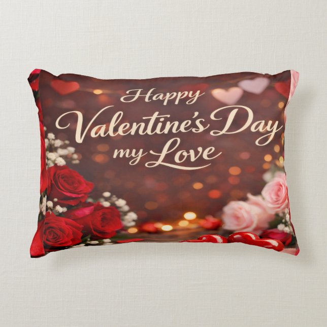 'Forever Your Valentine' Accent Pillow Kussen (Voorkant)