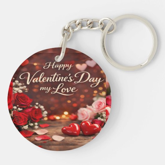 'Forever Your Valentine' Acrylic Keychain (Achterkant)