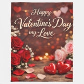 'Forever Your Valentine' Fleece Blanket Deken (Voorkant)