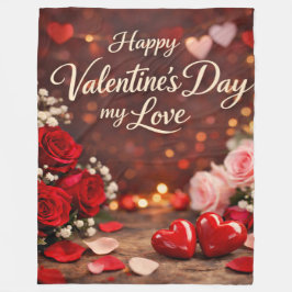 'Forever Your Valentine' Fleece Blanket Deken