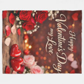 'Forever Your Valentine' Fleece Blanket Deken (Voorkant (Horizontaal))