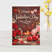 'Forever Your Valentine' Folded Greeting Card Kaart (Gele Bloem)