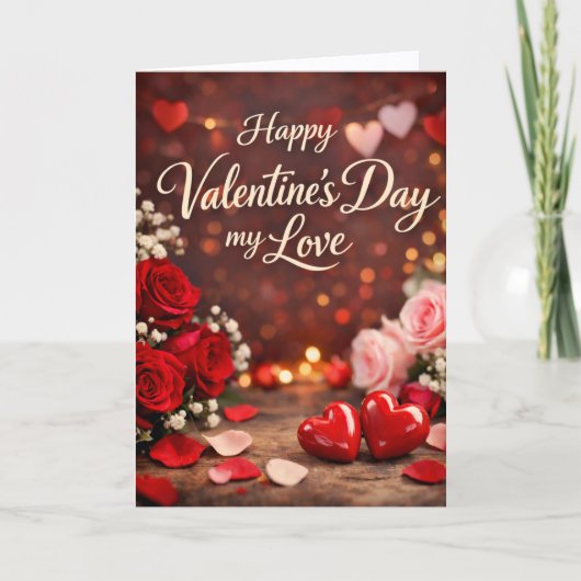 'Forever Your Valentine' Folded Greeting Card Kaart (Voorkant)