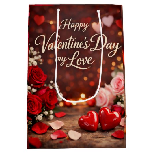 'Forever Your Valentine' Gift Bag Medium Cadeauzakje (Achterkant)