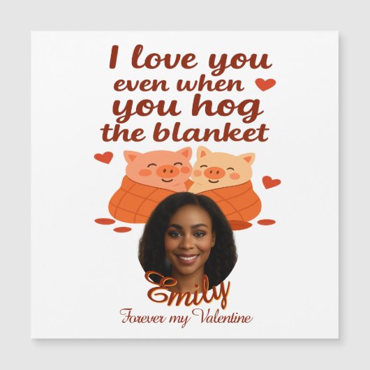 'Forever Your Valentine' personalizedMagnetic Card (Voorkant)