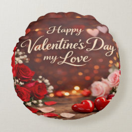 'Forever Your Valentine' Round Pillow Rond Kussen