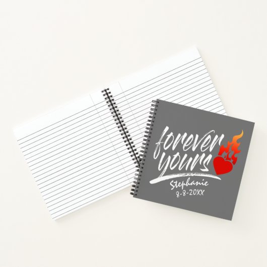 Forever Yours Custom Name Valentijn | Notitieboek (Binnen)