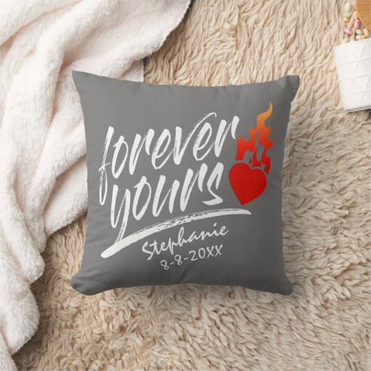 Forever Yours Custom Name Valentijn | Sierkussens Kussen (Deken)