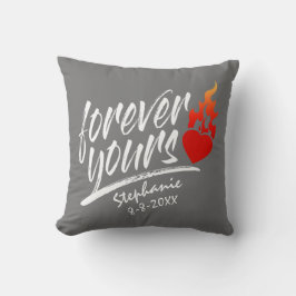 Forever Yours Custom Name Valentijn | Sierkussens Kussen
