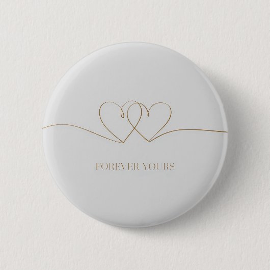Forever Yours: Intertwined Hearts Design Ronde Button 5,7 Cm (Voorkant)