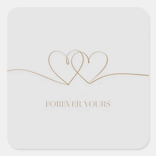 Forever Yours: Intertwined Hearts Design Vierkante Sticker (Voorkant)
