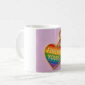 Forever Yours - Kleurrijke liefde Hart Charm Koffiemok (Voorkant links)