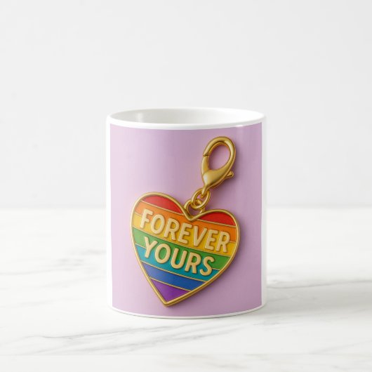 Forever Yours - Kleurrijke liefde Hart Charm Koffiemok (Center)