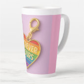 Forever Yours - Kleurrijke liefde Hart Charm Latte Mok (Rechterhoek)