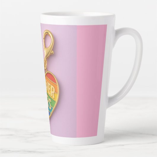 Forever Yours - Kleurrijke liefde Hart Charm Latte Mok (Rechts)