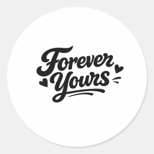Forever Yours Romantic Script Sticker | Cute Love  (Voorkant)