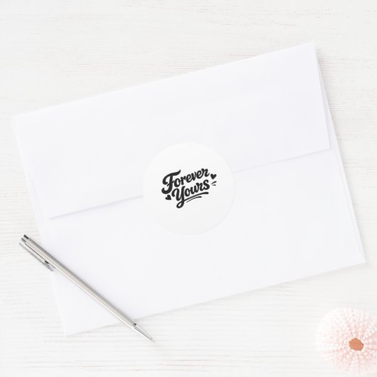 Forever Yours Romantic Script Sticker | Cute Love  (Envelop)