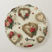 "Forever Yours" Sierkussen Rond Kussen (Achterkant)