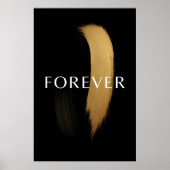 FOREVER Zwarte & Gouden Kwaststreek – Elegante Kun Poster (Voorkant)