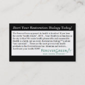 ForeverGreen Restoration90 Biz-kaart Visitekaartje (Achterkant)