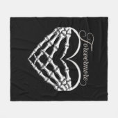 Forevermore Skeleton Hands Heart Gothic Romance Fleece Deken (Voorkant (Horizontaal))