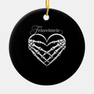 Forevermore Skeleton Hands Heart Gothic Romance Keramisch Ornament