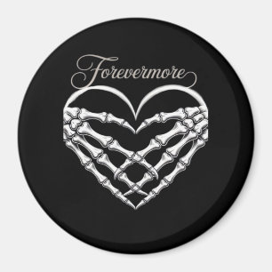 Forevermore Skeleton Hands Heart Gothic Romance Magneet