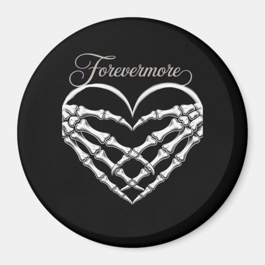 Forevermore Skeleton Hands Heart Gothic Romance Magneet (Voorkant)