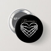 Forevermore Skeleton Hands Heart Gothic Romance Ronde Button 5,7 Cm (Voorkant /achterkant)