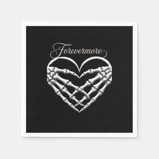 Forevermore Skeleton Hands Heart Gothic Romance Servet (Voorkant)